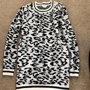 Lovers + Friends Snow Leopard Sweater Dress